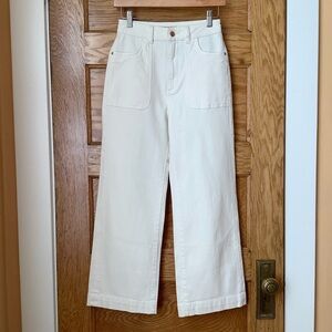 DL1961 Cream Hepburn Wide Leg High Rise Jeans Size 25